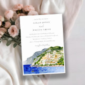 Amalfi Küste Italien Wasserfarbenwelt Hochzeit Einladung