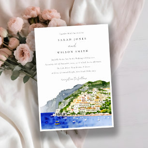 Amalfi Küste Italien Wasserfarbenwelt Hochzeit Einladung