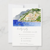 Amalfi Küste Italien Wasserfarbenwelt Hochzeit RSVP Karte (Vorderseite)
