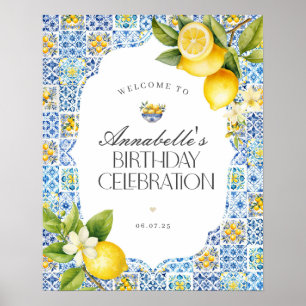 Amalfi Küste Italienische Geburtstagsparty Begrüßu Poster