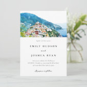 Amalfi Küste Italienische Hochzeit Einladung (Stehend Vorderseite)