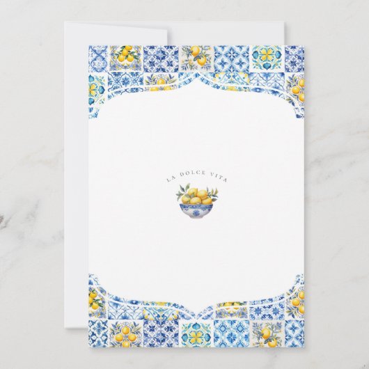 Amalfi Küste Italienische Kinderdusche Einladung (Rückseite)