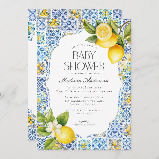 Amalfi Küste Italienische Kinderdusche Einladung (Vorne/Hinten)