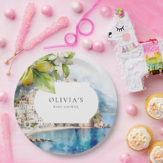 Amalfi Küste Italienischer Lemon Mittelmeer Party Pappteller (Party)