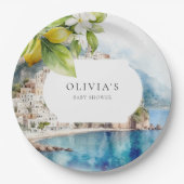 Amalfi Küste Italienischer Lemon Mittelmeer Party Pappteller (Vorderseite)