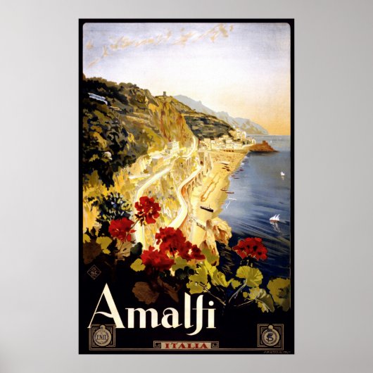 Amalfi Küste Italienisches Reiseplakat 1910 - 1920 Poster (Vorne)