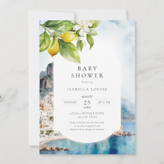 Amalfi Küste ItalienischLemon Babydusche Einladung