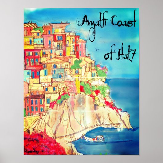 Amalfi Küste Italiens 11" X 14" Poster (Vorne)