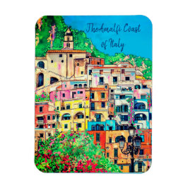 Amalfi Küste Italiens Farbenfrohe zeitgenössische  Magnet