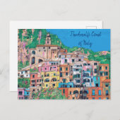 Amalfi Küste Italiens Traditionelle Kunst Postkarte (Vorne/Hinten)