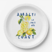 Amalfi-Küste – La Dolce Vita Limoncello Pappteller (Vorderseite)