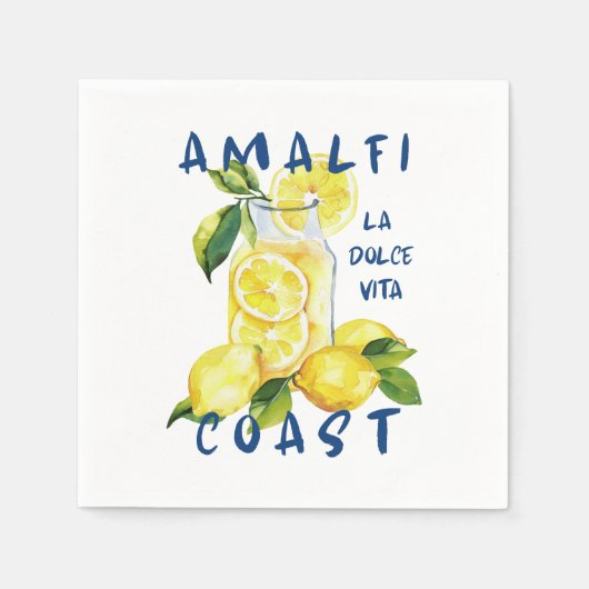 Amalfi Küste - La Dolce Vita Limoncello Serviette (Vorderseite)