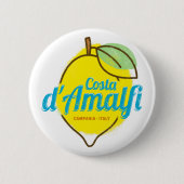 Amalfi Küste Lemon Italien Vintag Costa d'Amalfi Button (Vorderseite)