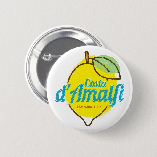 Amalfi Küste Lemon Italien Vintag Costa d'Amalfi Button (Vorne & Hinten)