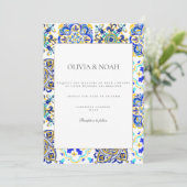 Amalfi Küste Mittelmeer Hochzeit Einladung (Stehend Vorderseite)