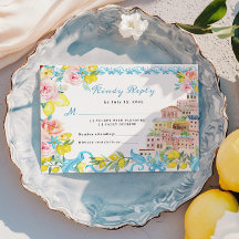 Amalfi Küste Mittelmeer Hochzeit RSVP Karte