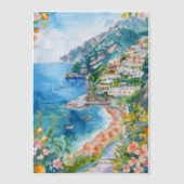 Amalfi Küste Mittelmeer Italienisch Pergament Einladungen (Vorderseite)