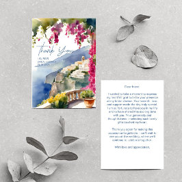 Amalfi Küste Mittelmeer Italienisches Brautparty Dankeskarte