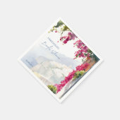 Amalfi Küste Mittelmeer Italienisches Brautparty Serviette (Ecke)