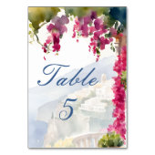 Amalfi Küste Mittelmeer Italienisches Brautparty Tischnummer (Rückseite)