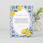 Amalfi Küste Mittelmeer Lemon Danke Karte (Stehend Vorderseite)