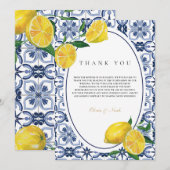 Amalfi Küste Mittelmeer Lemon Danke Karte (Vorne/Hinten)