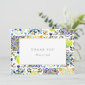 Amalfi Küste Mittelmeer Lemon Danke Karte (Stehend Vorderseite)