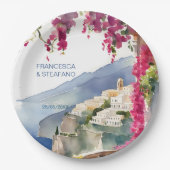 Amalfi Küste Mittelmeer-Monografie gedruckt Pappteller (Vorderseite)