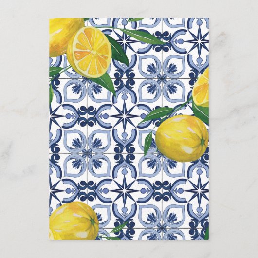Amalfi Küste Mittelmeerlemon Fliesen Details Begleitkarte (Rückseite)