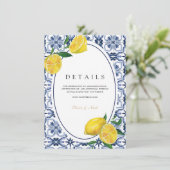 Amalfi Küste Mittelmeerlemon Fliesen Details Begleitkarte (Stehend Vorderseite)