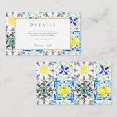 Amalfi Küste Mittelmeerlemon Fliesen Details Begleitkarte (Vorne/Hinten)