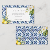 Amalfi Küste Mittelmeerlemon Fliesen Details Begleitkarte (Vorne/Hinten)