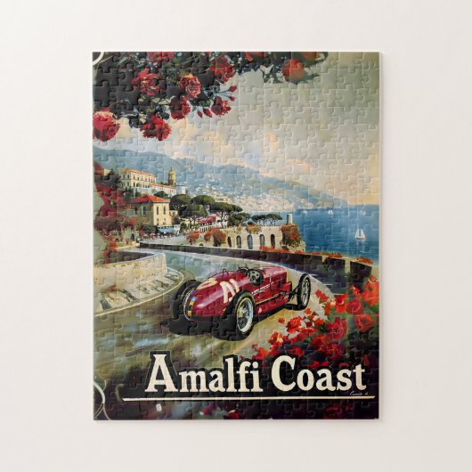 Amalfi-Küste Oldtimer-Rennwagen Puzzle (Vertikal)