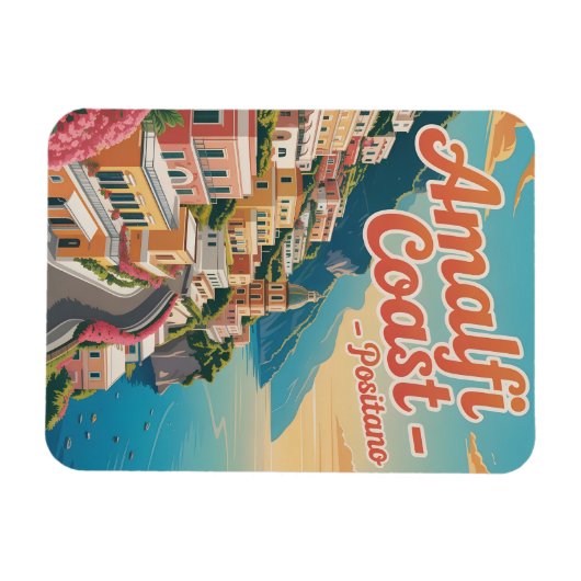 Amalfi Küste Positano Vintag Magnet (Horizontal)