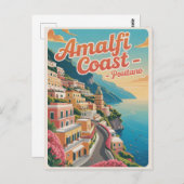 Amalfi Küste Positano Vintag Postkarte (Vorne/Hinten)