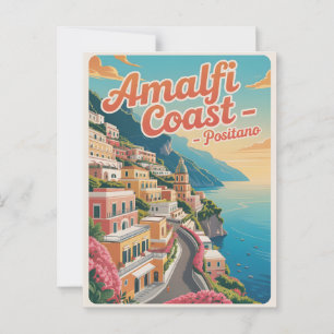 Amalfi Küste Positano Vintag Postkarte