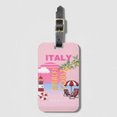 Amalfi Küste, Preppy Travel, Rosa Gepäckanhänger (Vorderseite Vertikal)