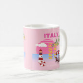 Amalfi Küste, Preppy Travel, Rosa Kaffeetasse (VorderseiteRechts)
