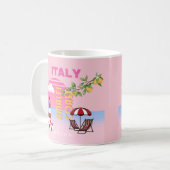 Amalfi Küste, Preppy Travel, Rosa Kaffeetasse (Vorderseite Links)