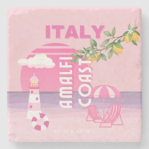 Amalfi Küste, Preppy Travel, Rosa Steinuntersetzer