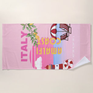 Amalfi Küste, Preppy Travel, Rosa Strandtuch