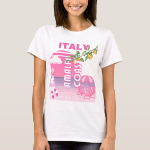 Amalfi Küste, Preppy Travel, Rosa T-Shirt