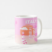 Amalfi Küste, Reisekunst, Preppy Travel, Rosa Kaffeetasse (VorderseiteRechts)