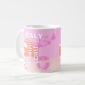 Amalfi Küste, Reisekunst, Preppy Travel, Rosa Kaffeetasse (Vorderseite Links)