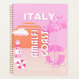 Amalfi Küste, Reisekunst, Preppy Travel, Rosa Planer