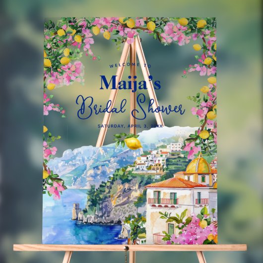 Amalfi Küste Rosa Zitronen Brautparty Acrylschild (Neutral)