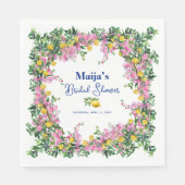 Amalfi Küste Rosa Zitronen Brautparty Serviette (Vorderseite)