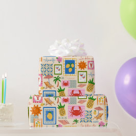Amalfi-Küste Sommer Mittelmeer-Muster Geschenkpapier
