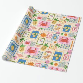 Amalfi-Küste Sommer Mittelmeer-Muster  Geschenkpapier