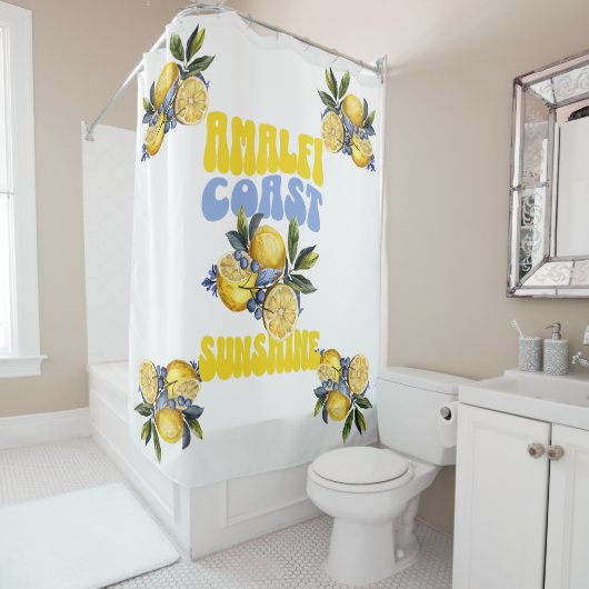 Amalfi Küste Sonnenschein Zitronen Duschvorhang (Beispiel)